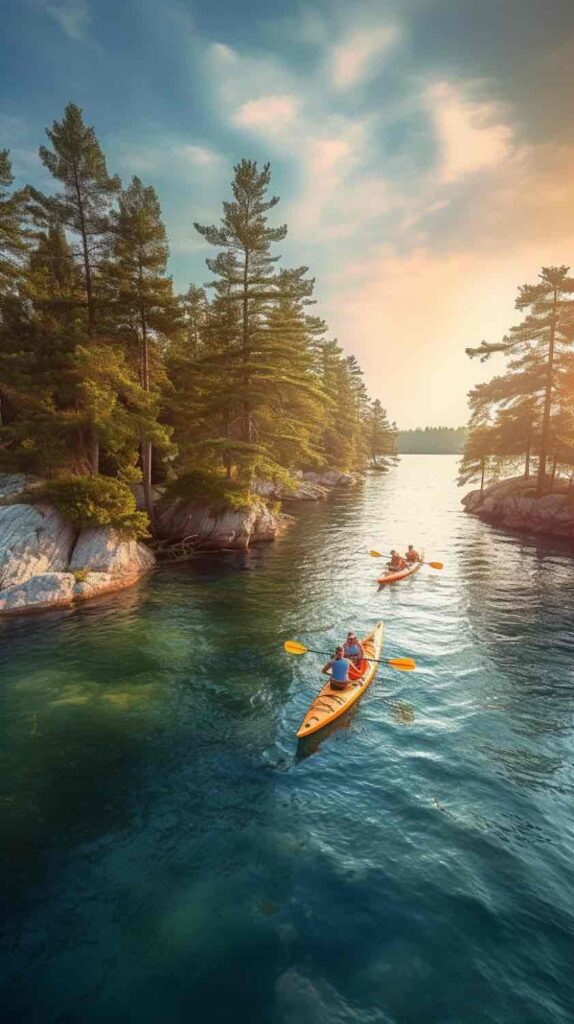 Kayakistes découvrant le Golfe du Morbihan
